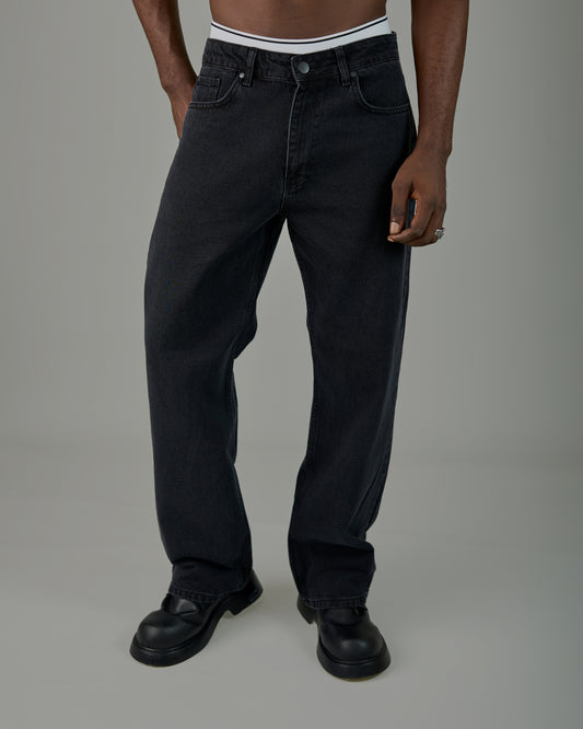 Black wide leg jeans