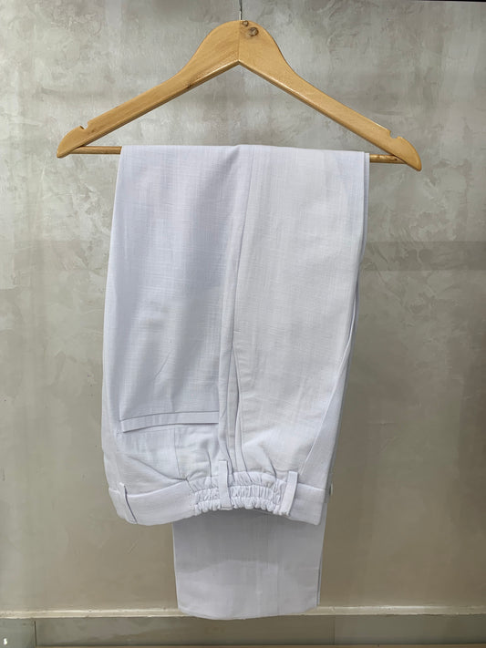 White Plitted linen Pants