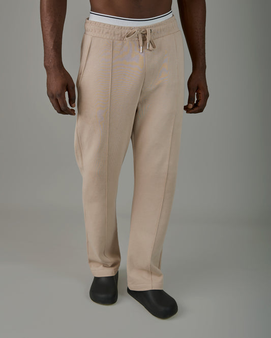 Beige Loose Fit Sweat Pant