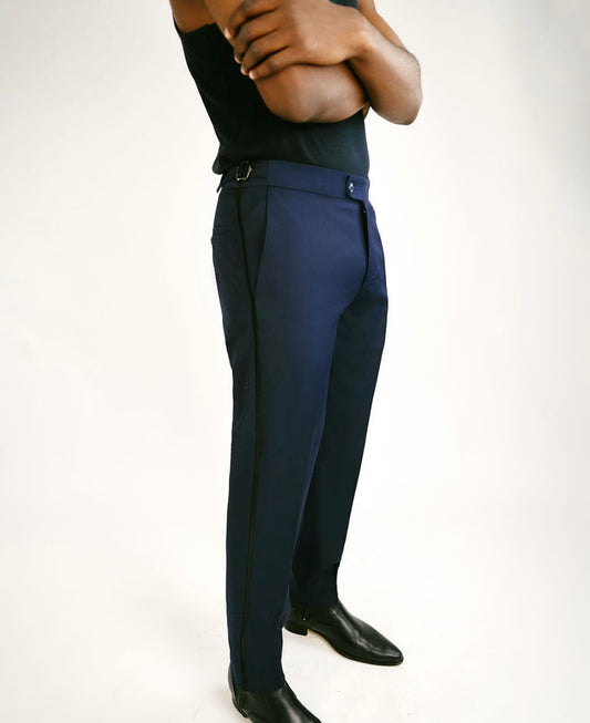 Navy blue tuxedo pant