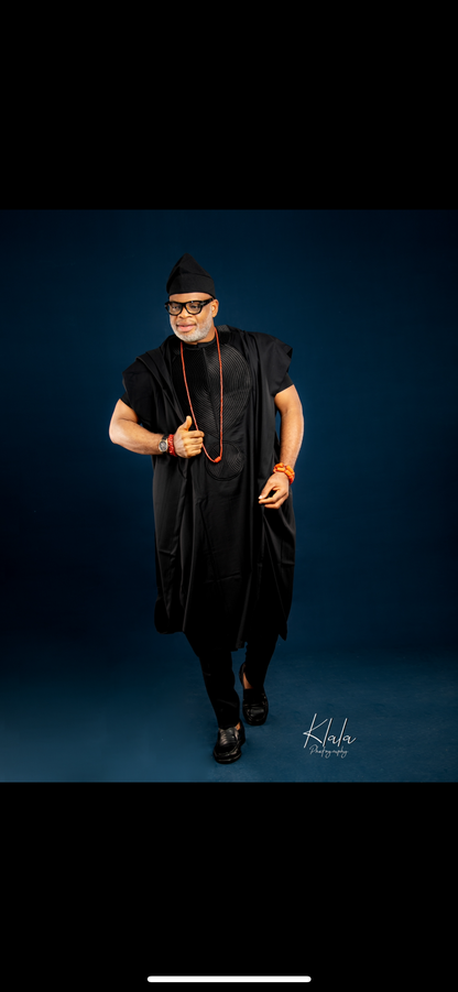 Charcoal Black Agbada