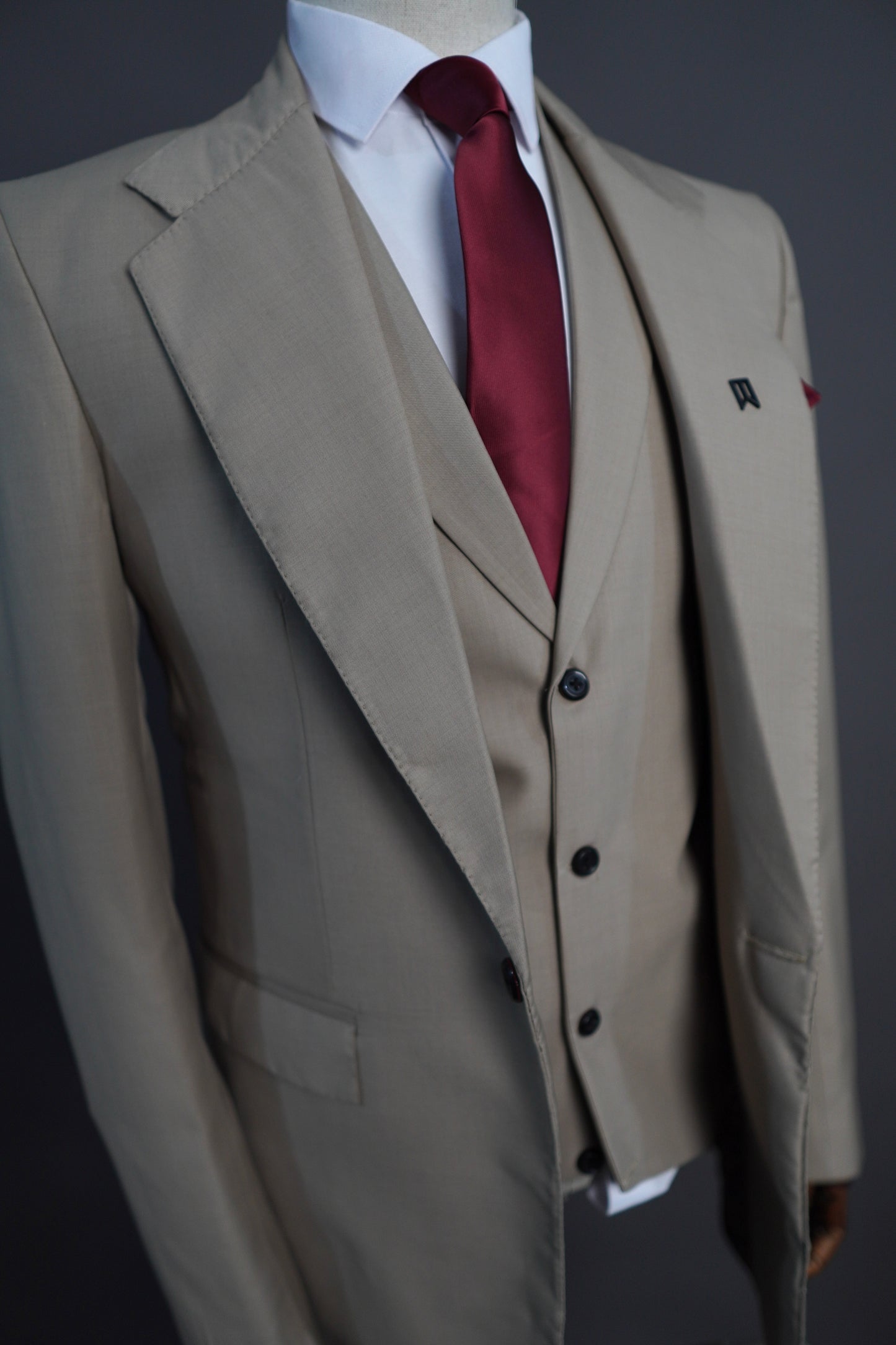 Light Brown Three Piece Corporate Suit