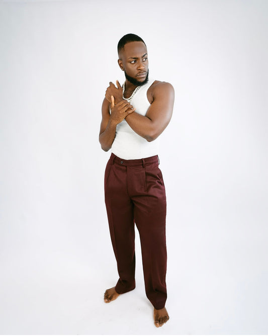 Wine wide Leg Pants