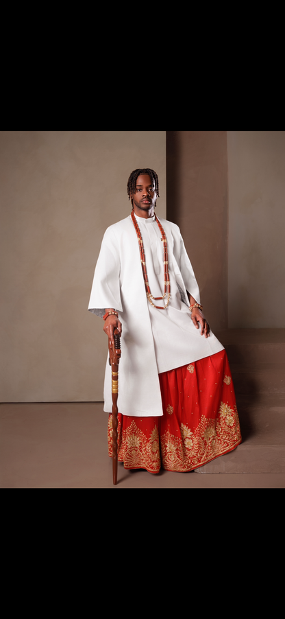 White and red George traditional kimono