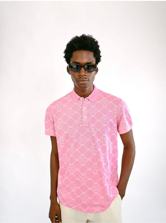 Pink Full Print Polo
