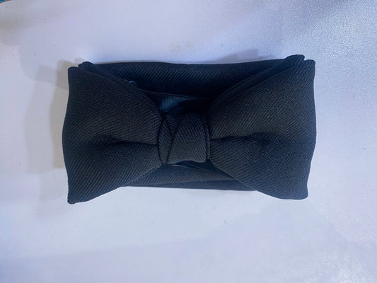 Black Cotton Batwing Bow Tie