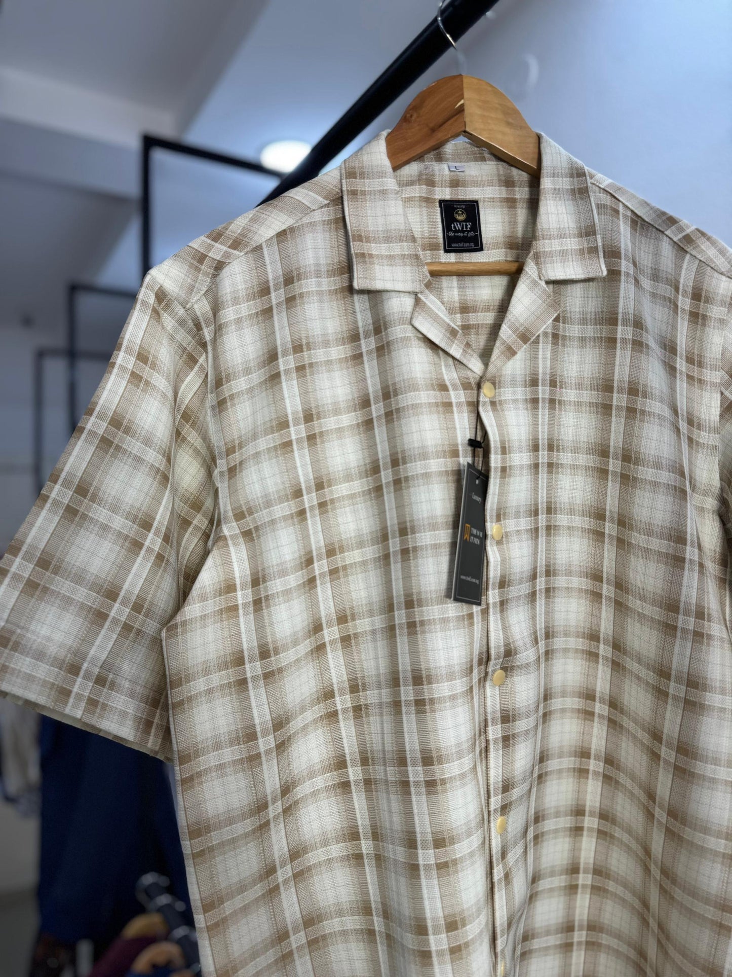 Brown Check Safari Shirt