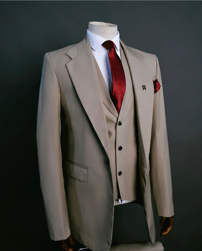 Light Brown Three Piece Corporate Suit