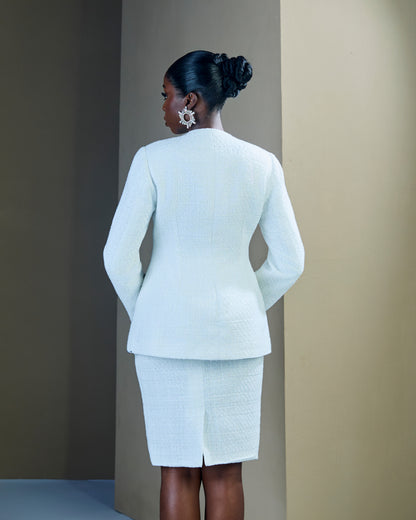 Ivory Luxe Tweed Jacket and Skirt