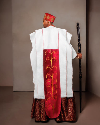 White velvet embroidered reloaded traditional