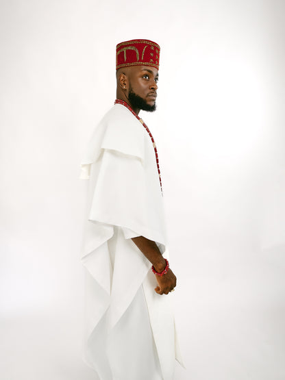 Ivory Jacquard cape Traditional