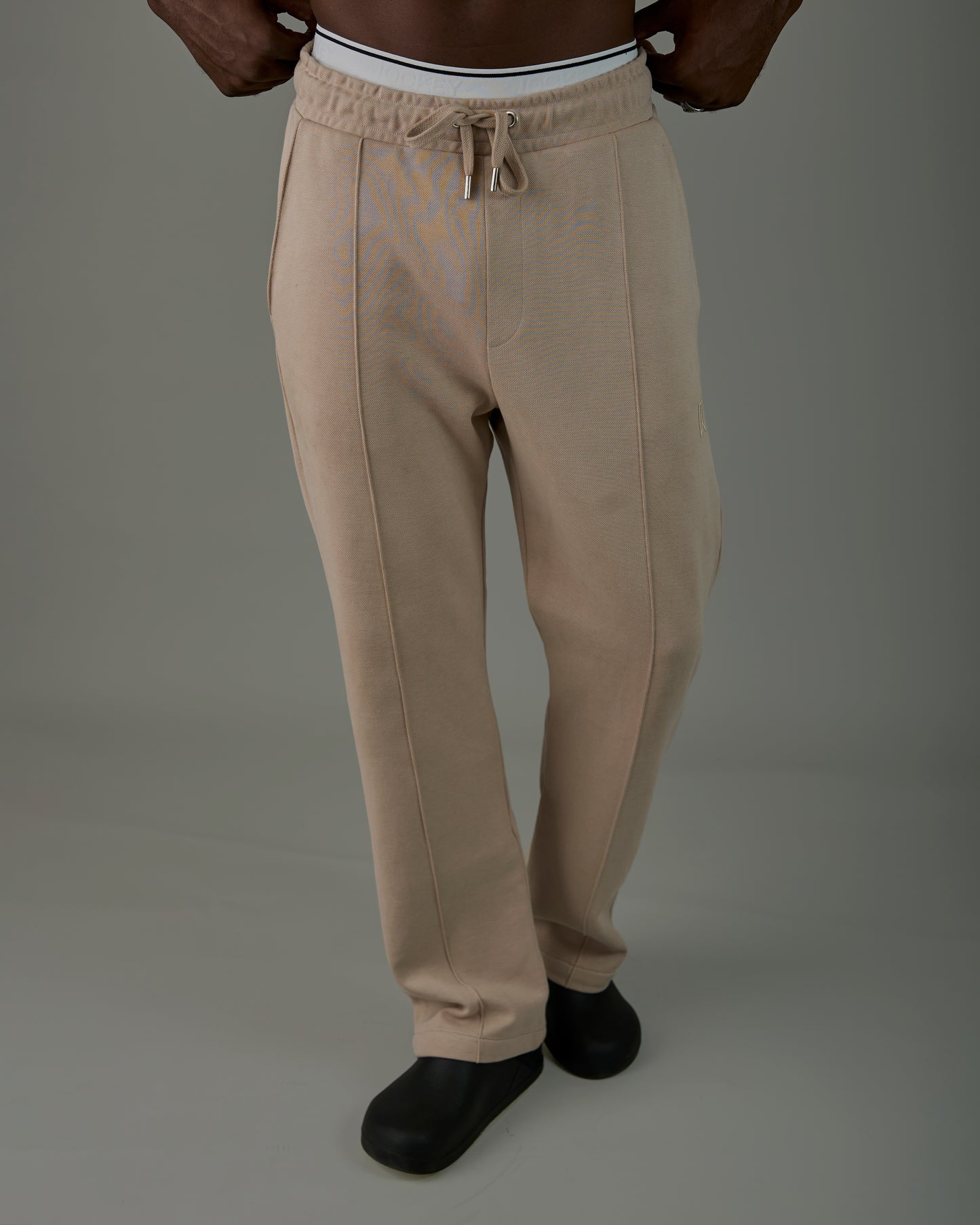 Beige Loose Fit Sweat Pant