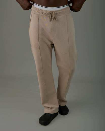 Beige Loose Fit Sweat Pant