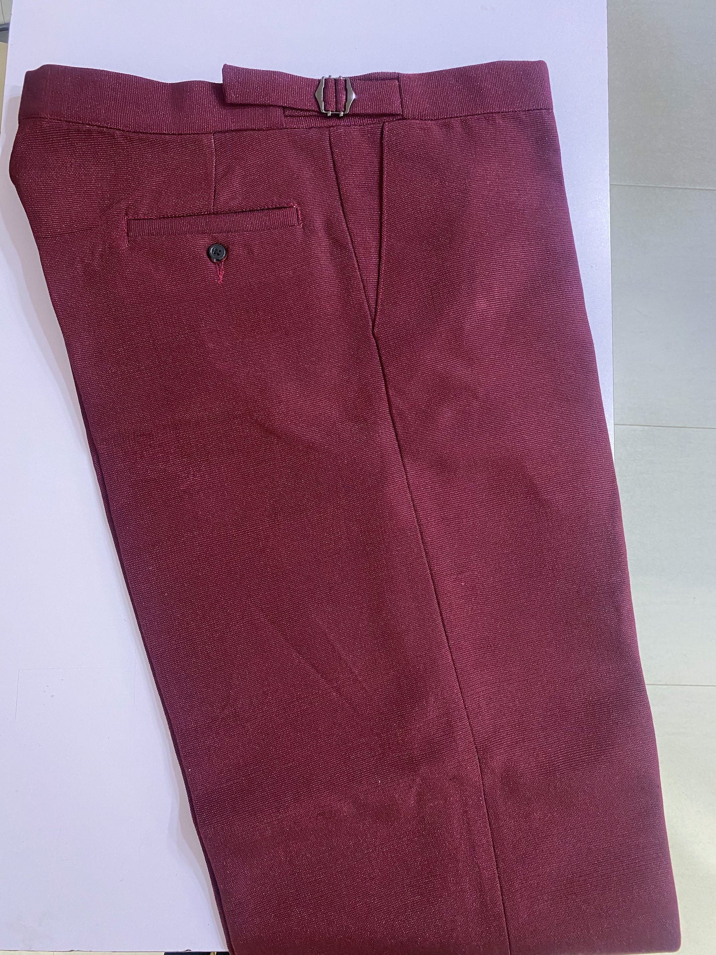 Wine Aso oke Pant