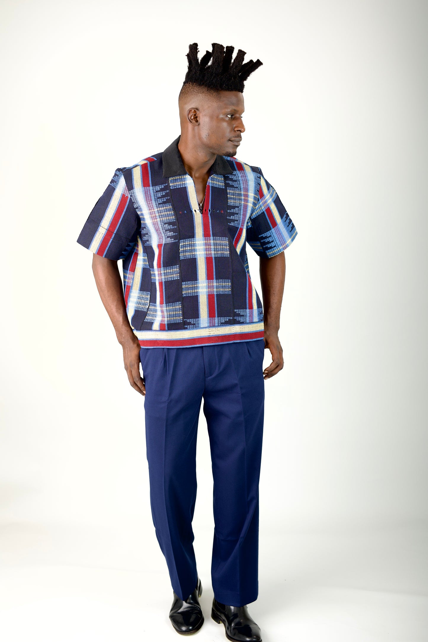 Blue Aso oke Shirt