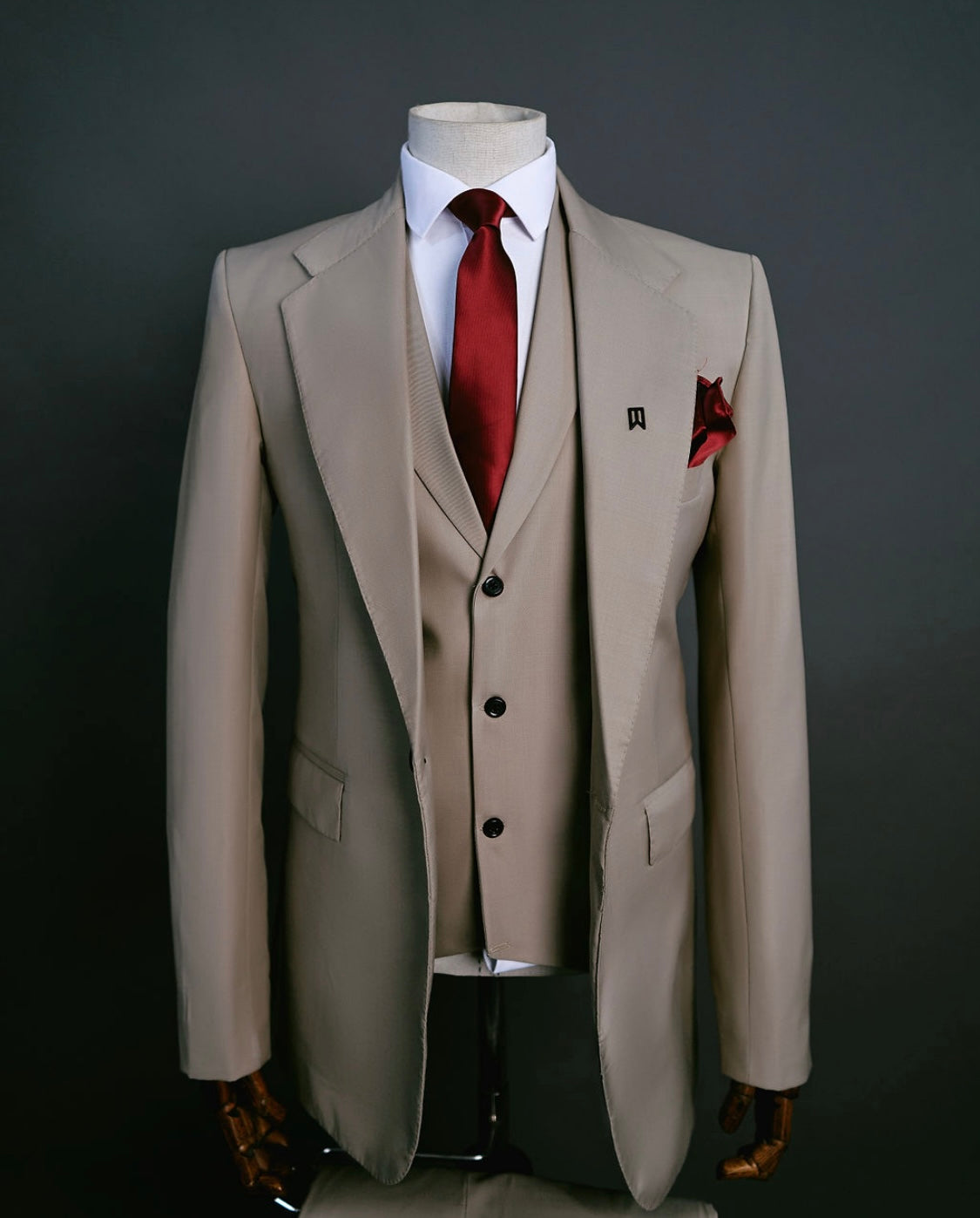 Light Brown Three Piece Corporate Suit