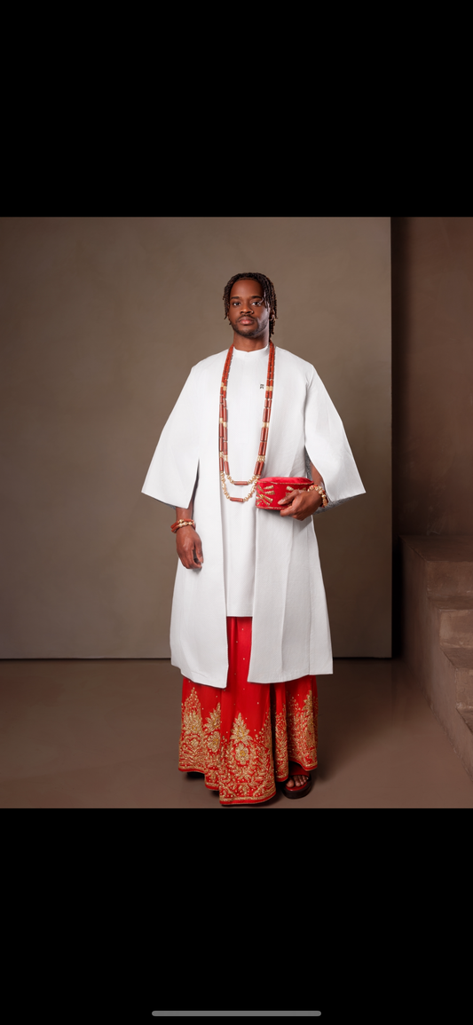 White and red George traditional kimono