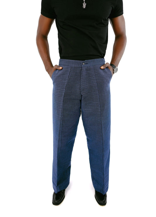 Midnight Blue Aso Oke Trouser