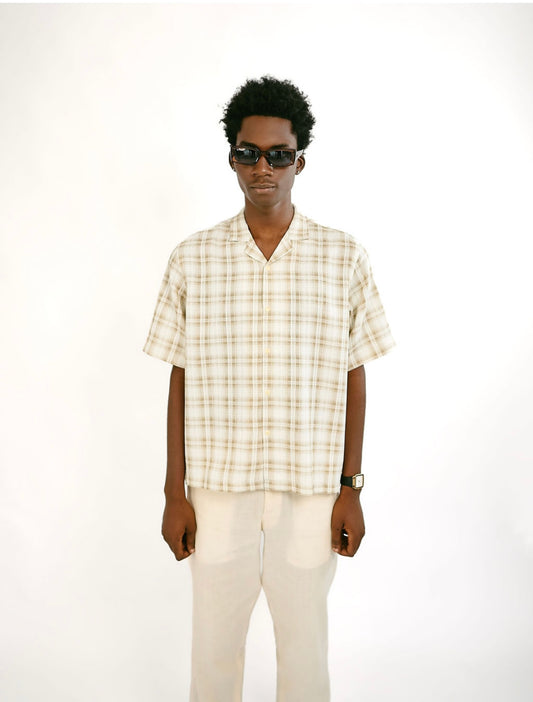 Brown Check Safari Shirt