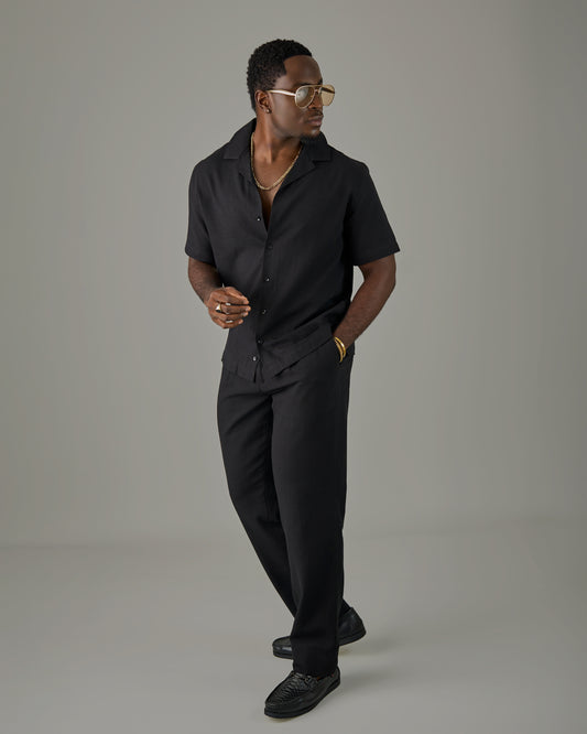 Black Linen safari Set