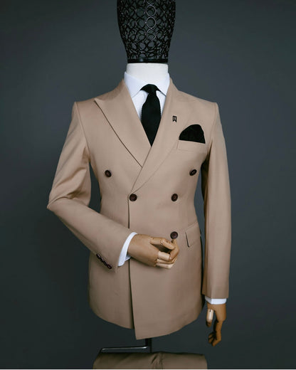 Light Brown Double Breasted Suit