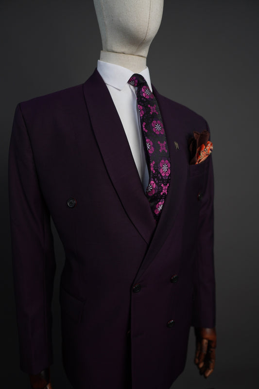 Purple Double Breasted Two Piece Suit