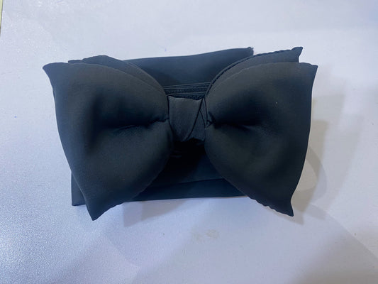 Black Satin Batwing Bow Tie
