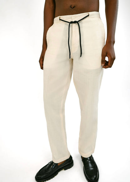 Cream linen pant