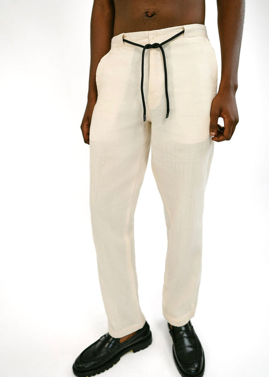 Cream linen pant
