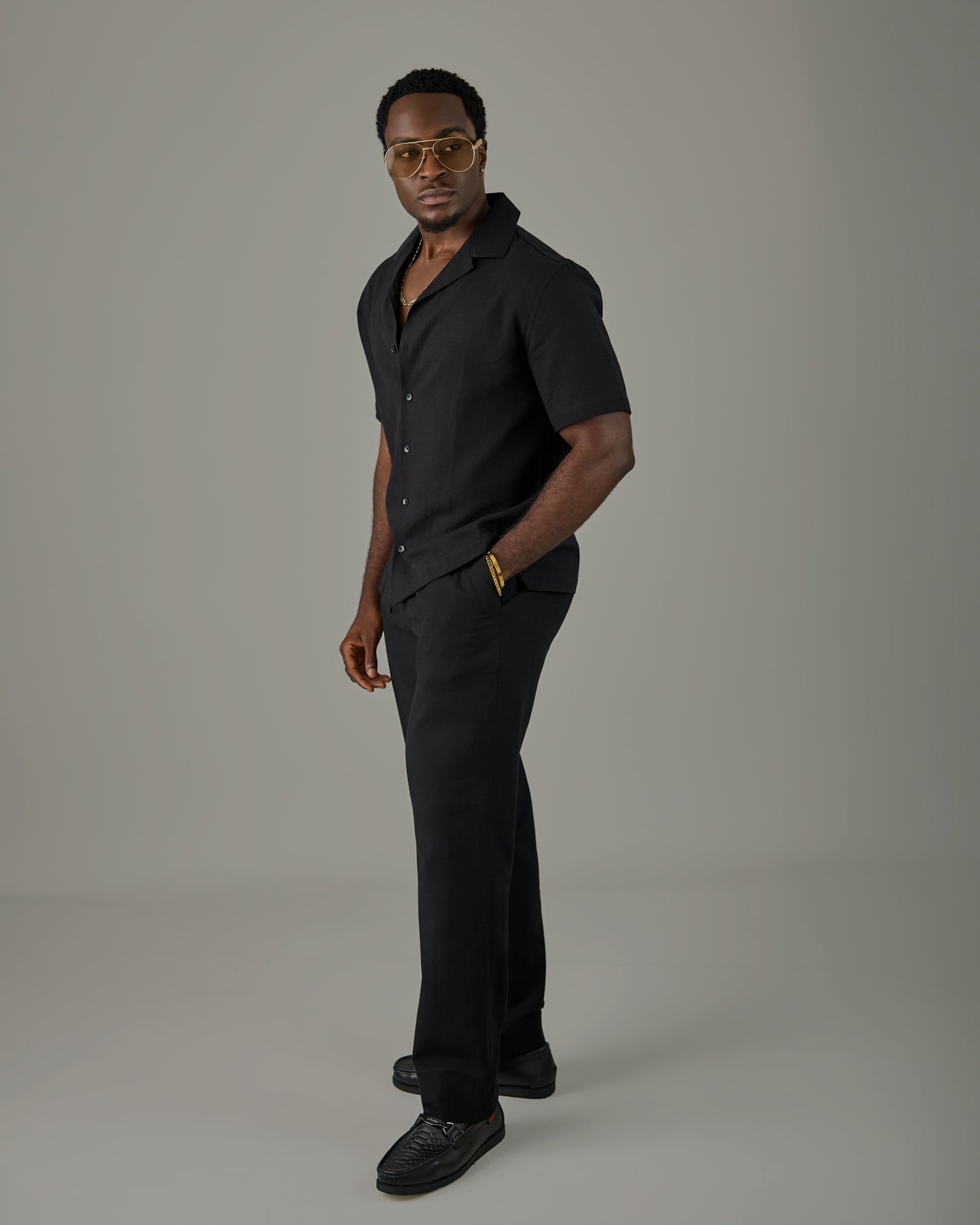 Black Linen safari Set