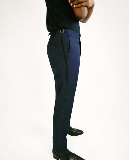 Navy blue tuxedo pant
