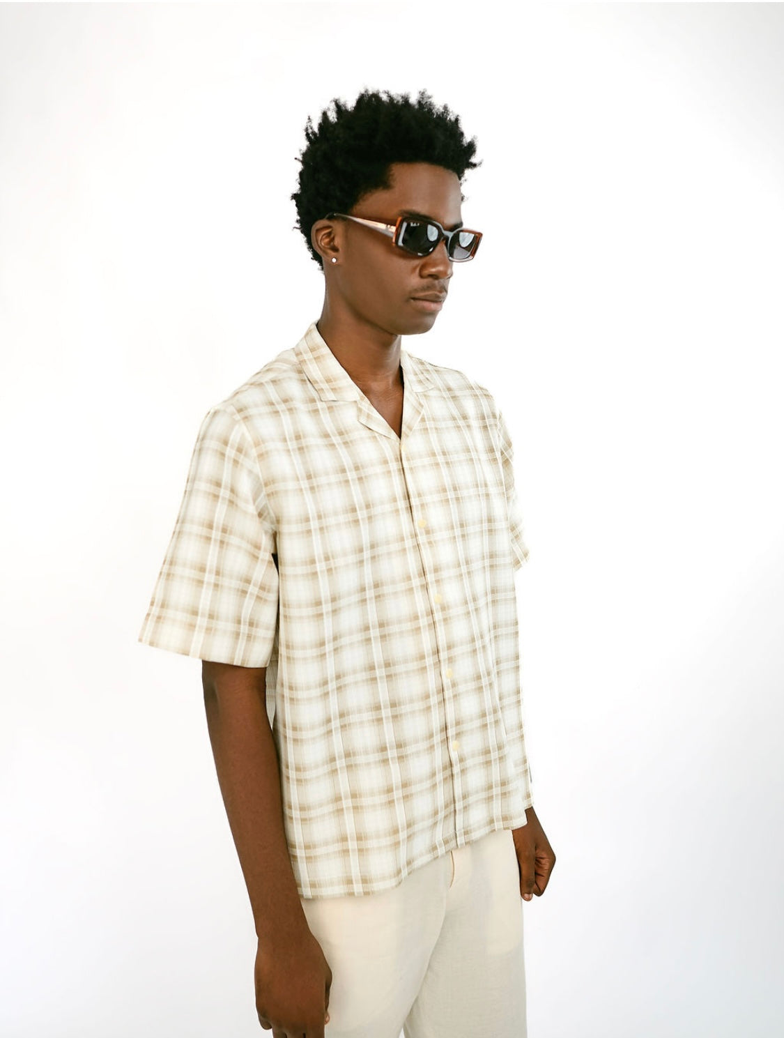 Brown Check Safari Shirt