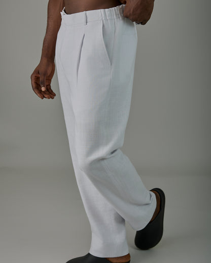 White Pleated linen Pants
