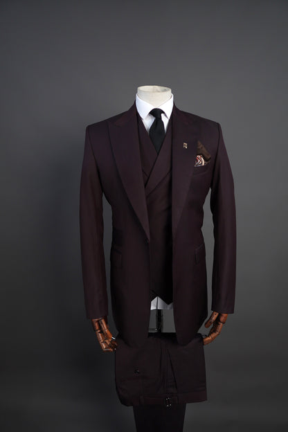 Plum purple Three Piece Suit