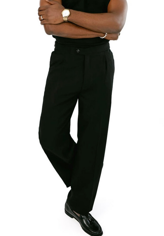 Black Loose Fit Beltless Pant
