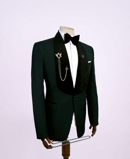 Emerald Green Tuxedo with Black Velvet Lapel