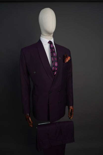 Purple Double Breasted Two Piece Suit