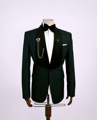 Emerald Green Tuxedo with Black Velvet Lapel