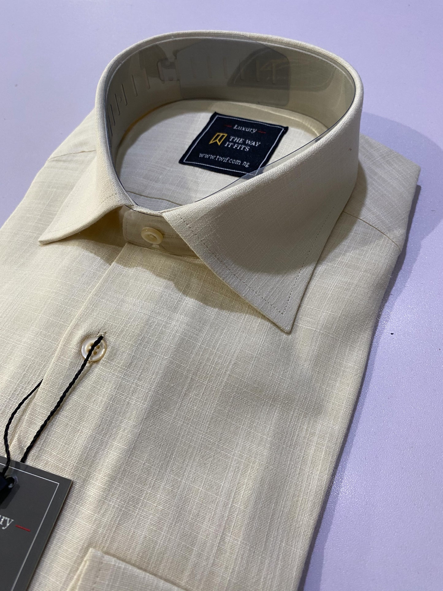 Beige Linen Collar Shirt