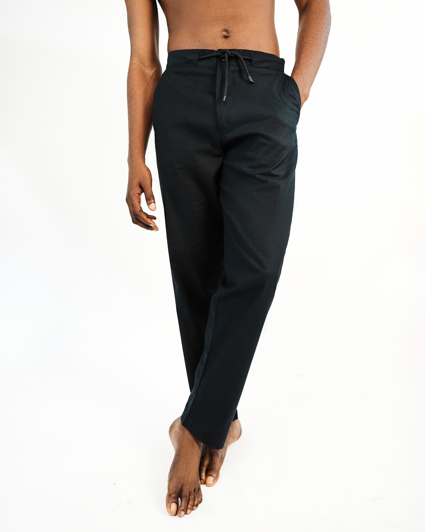 Black linen pant