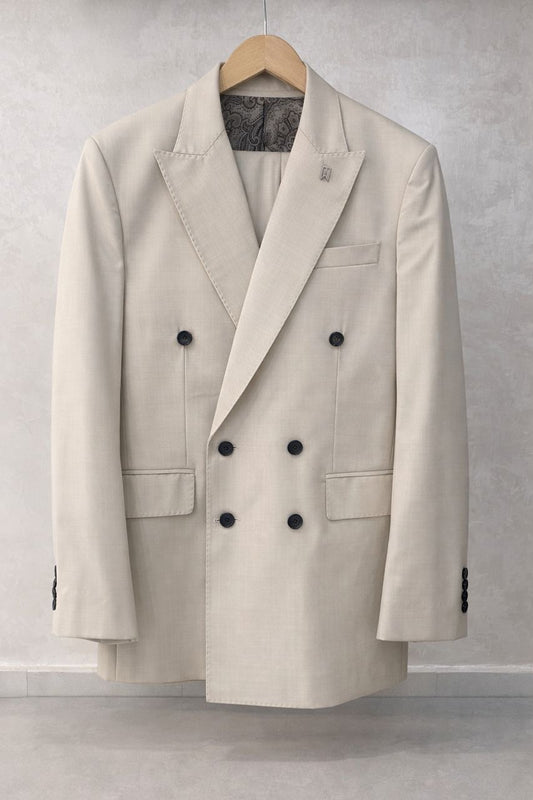 Light Brown Double Breasted Suit