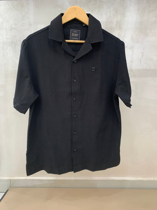 Black linen safari shirt