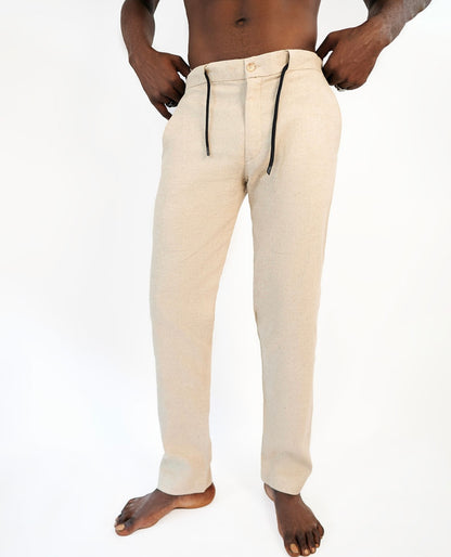 Beige Linen Pant