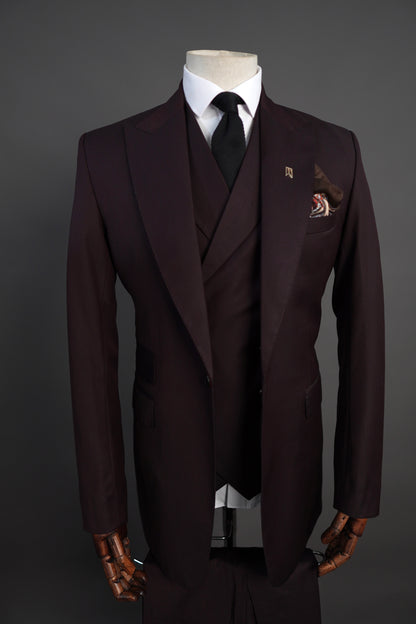 Plum purple Three Piece Suit