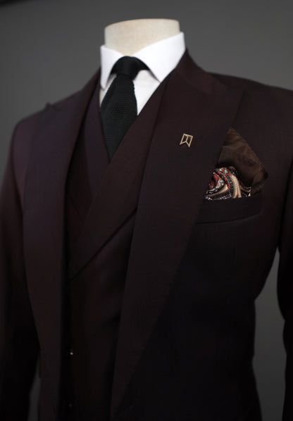 Plum purple Three Piece Suit