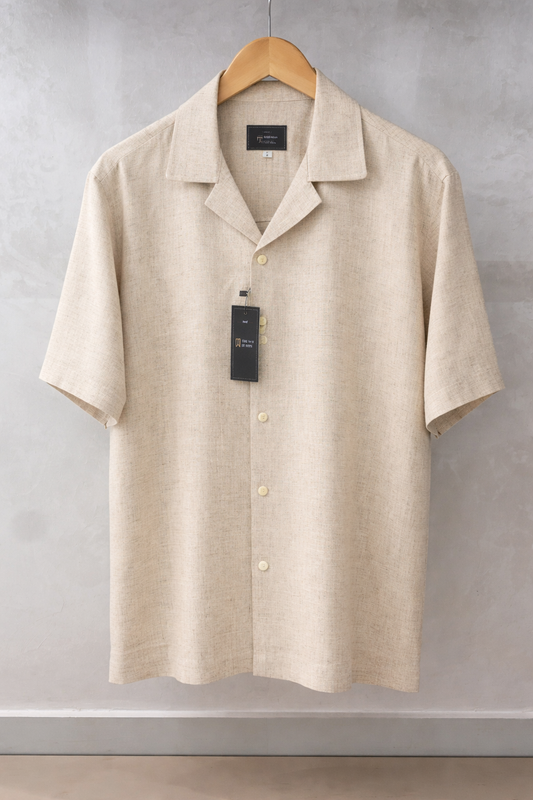 Beige Linen Safari Shirt