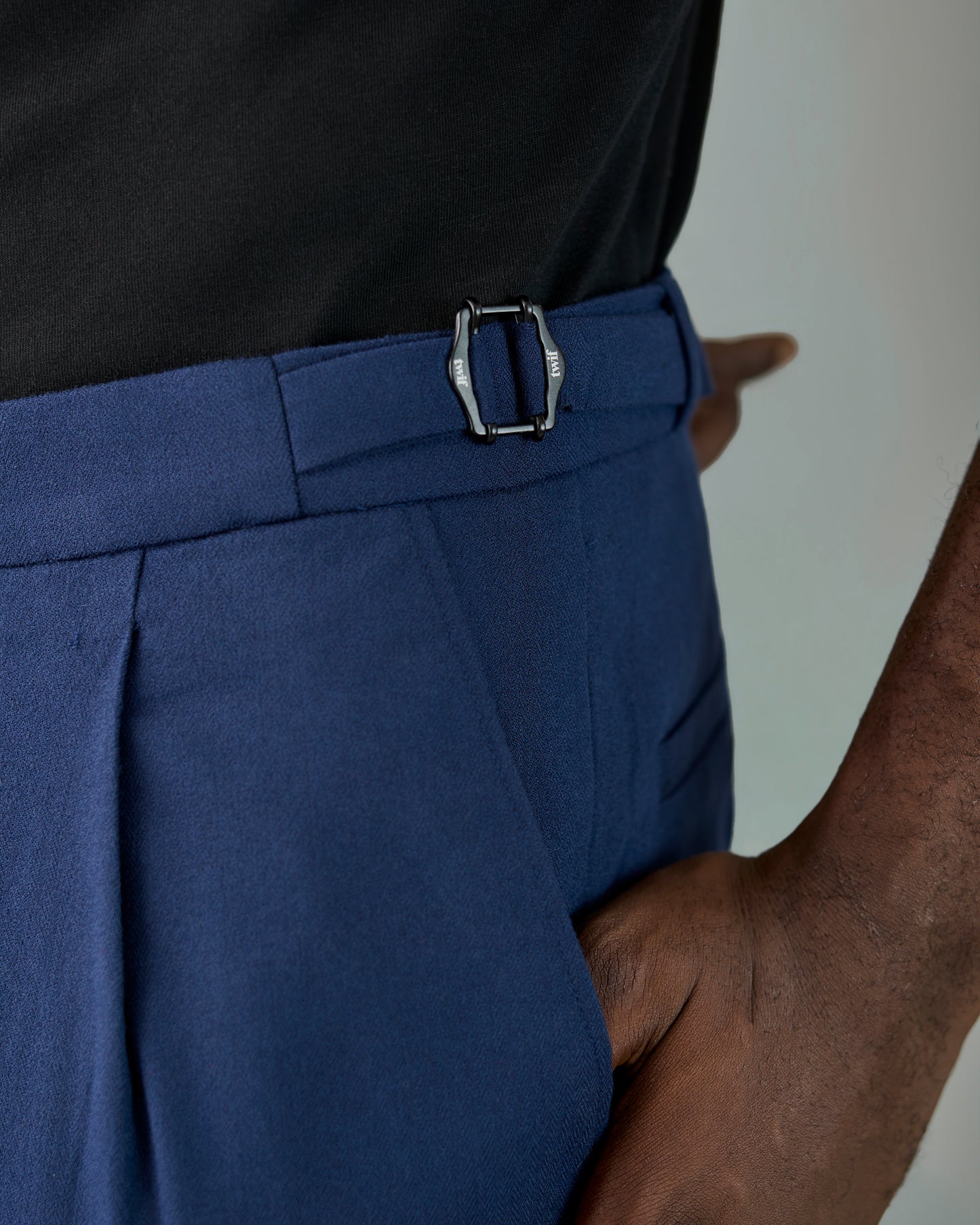 Blue loose fit pants