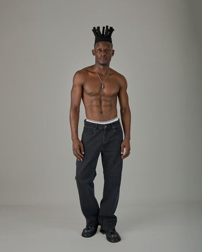 Black wide leg jeans