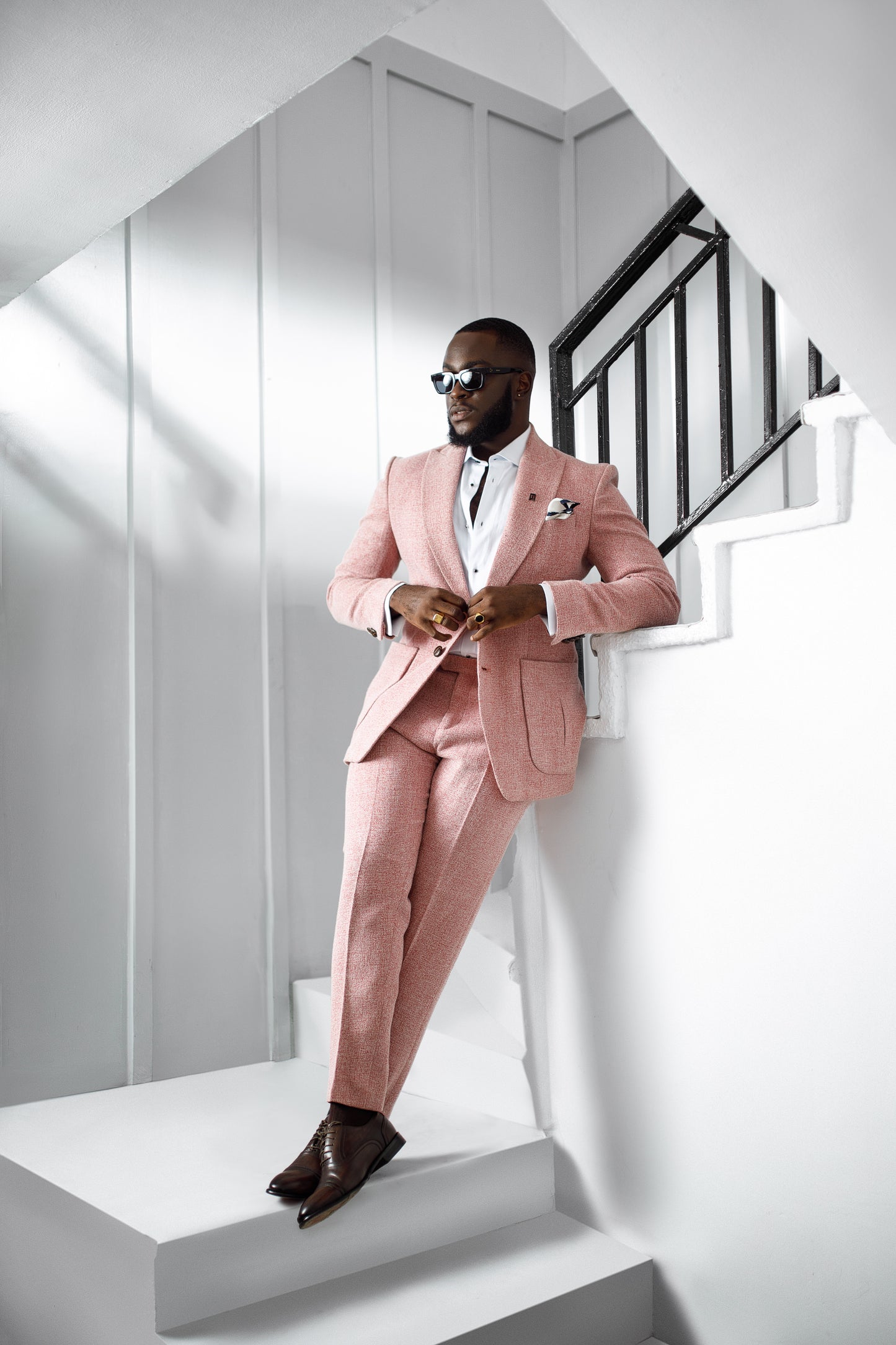Pink Textured Suit