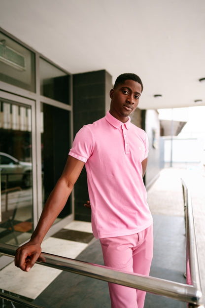 Pink signature polo